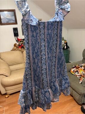 Light and flowing Summer Dress purple blue white medium